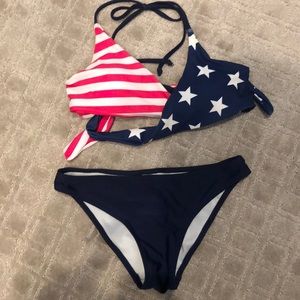 Red and navy blue  swimsuit